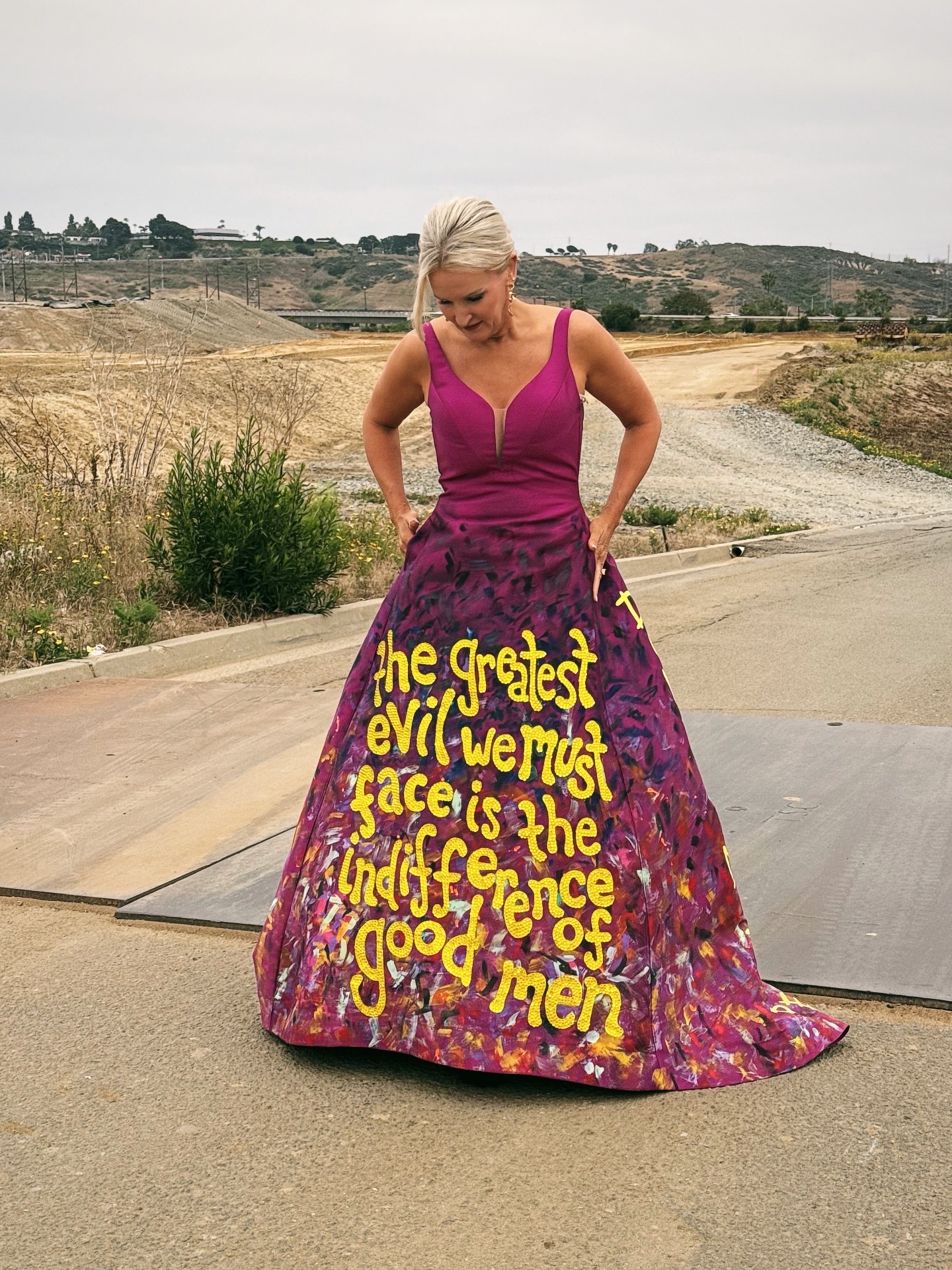 Purple dress, front